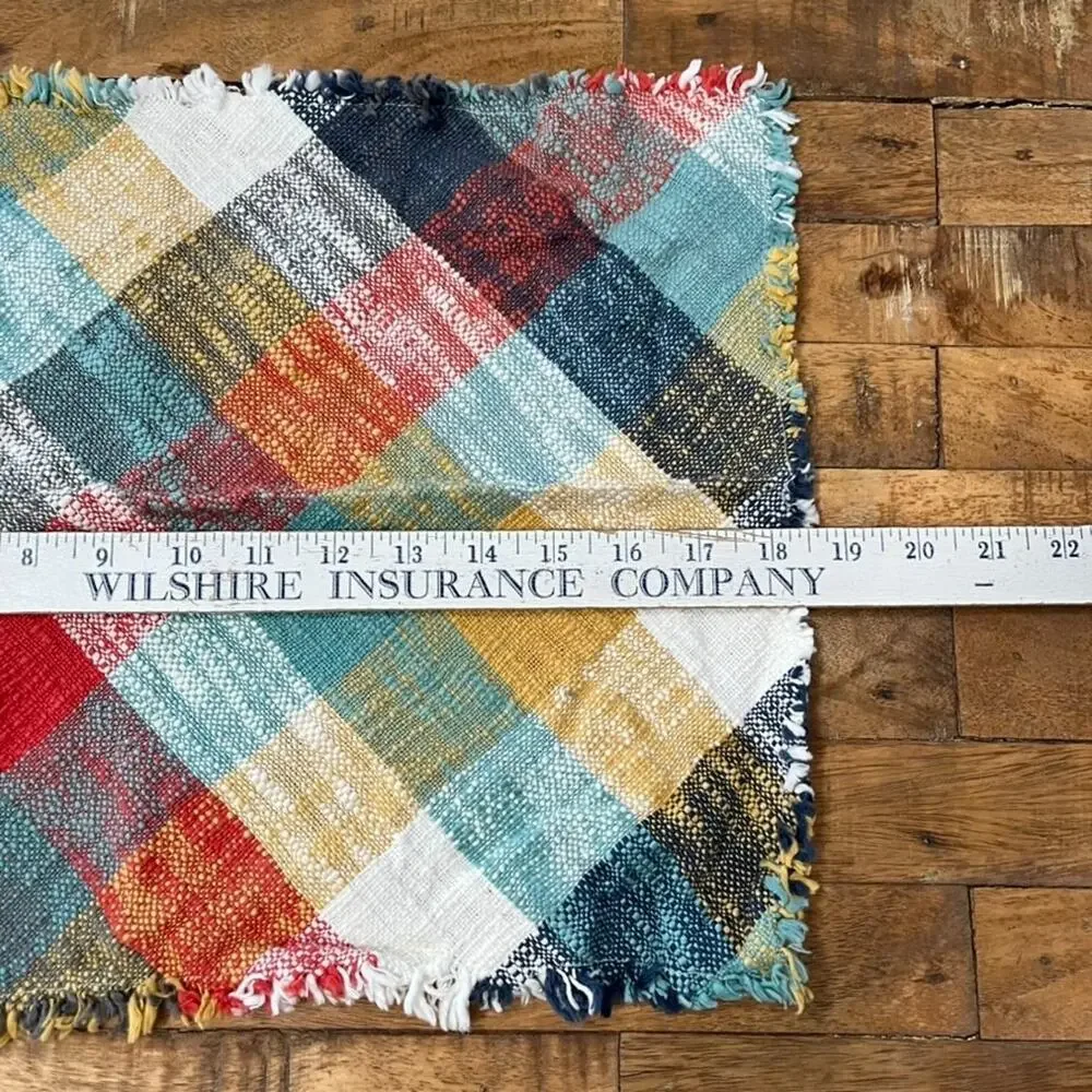 Threshold Cotton Multi-Color Woven Plaid Placemats 18